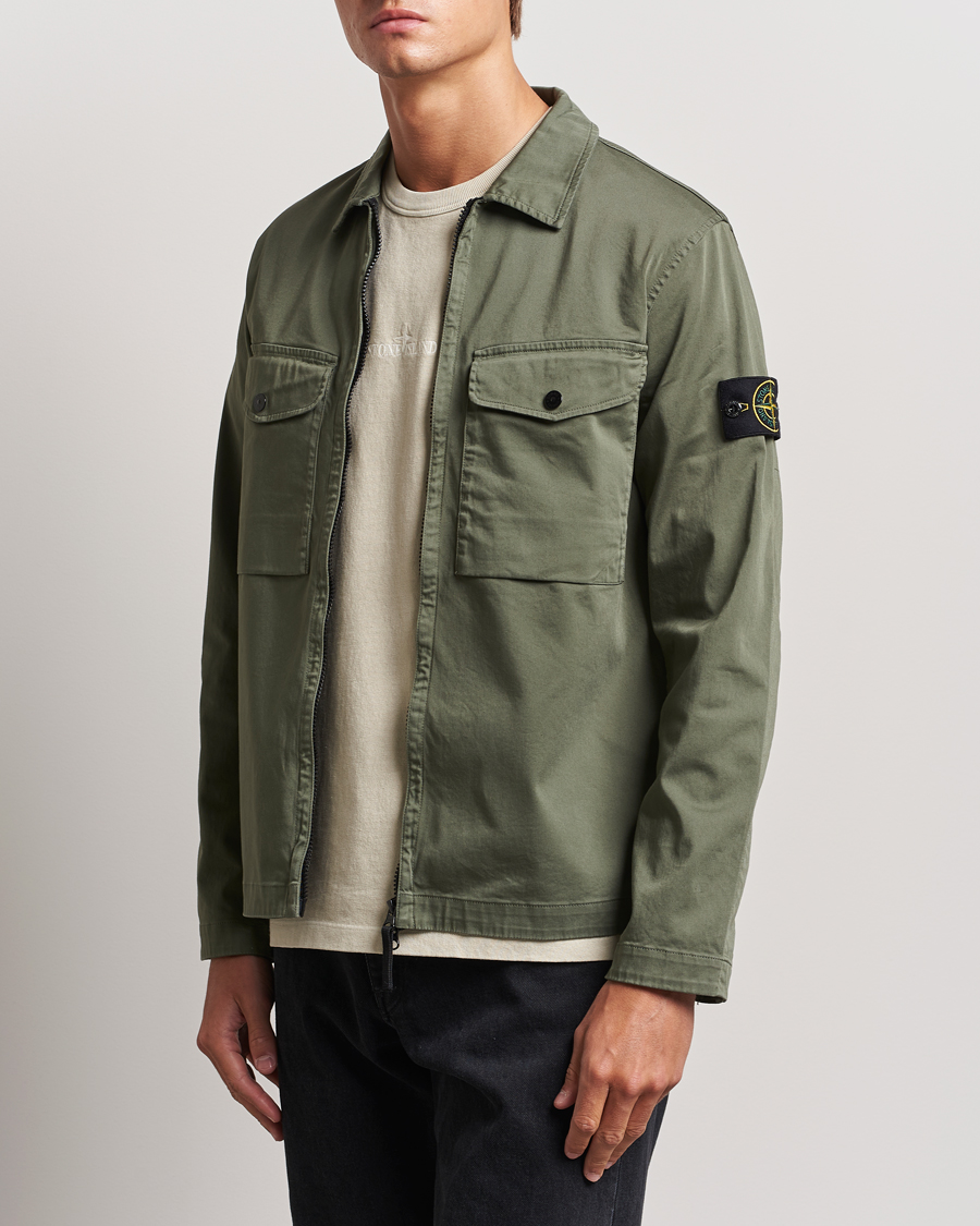 Herren | Kleidung | Stone Island | Garment Dyed Cotton Zip Overshirt Musk