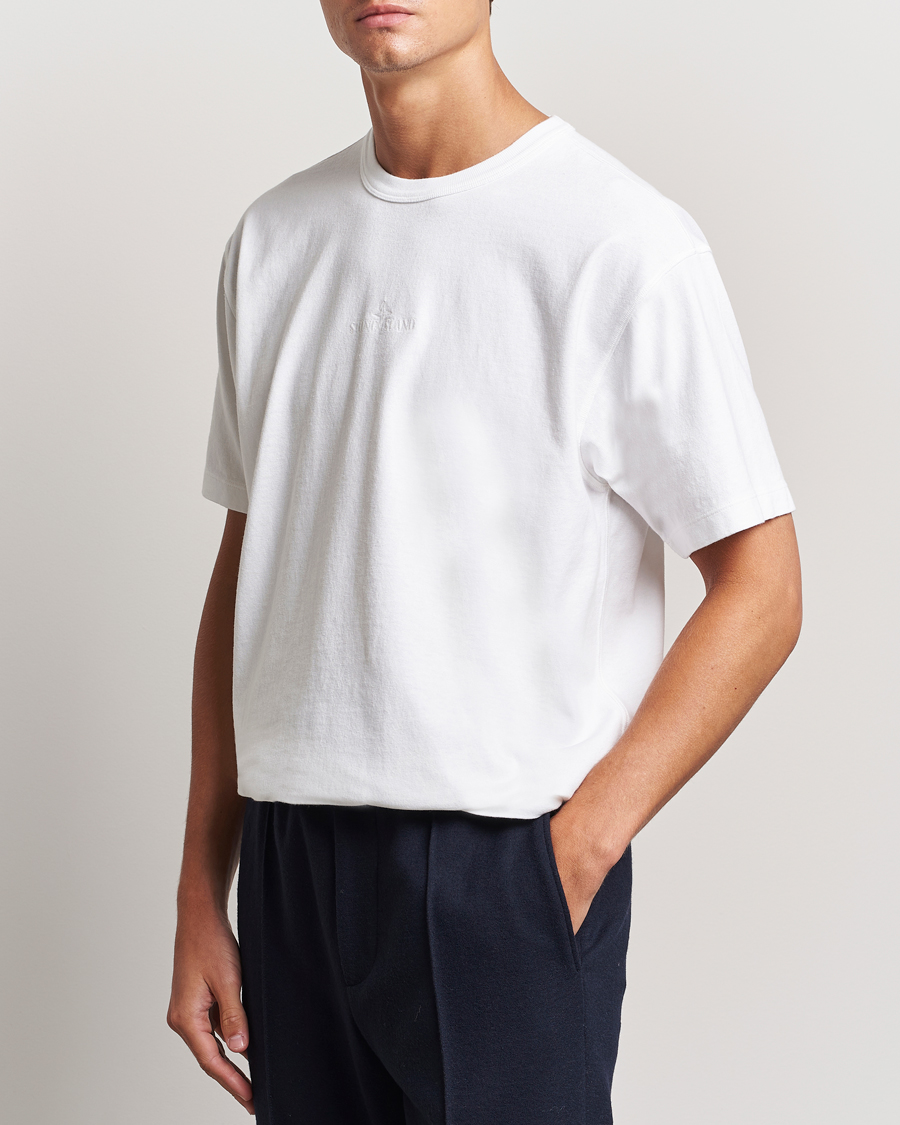 Herren | Aktuelle Marken | Stone Island | Old Dyed Cotton Logo T-Shirt White