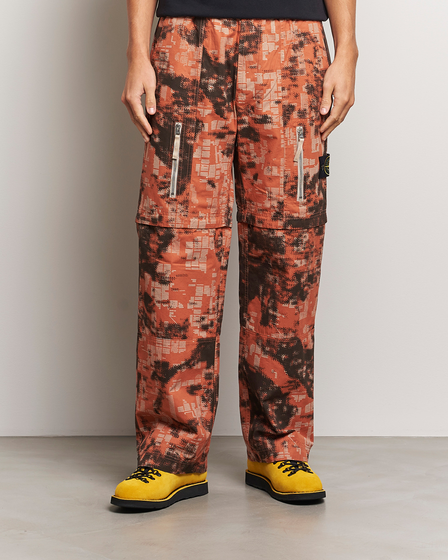 Herren |  | Stone Island | Brused Cotton Canvas Camo Cargo Pants Orange