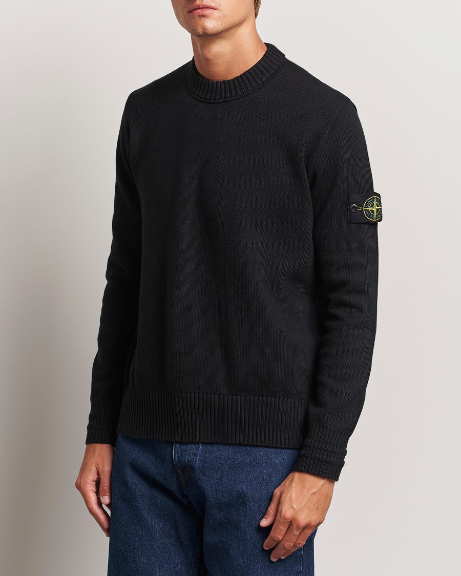 Herren | Strickpullover | Stone Island | Winter Cotton Knitted Crew Neck Black