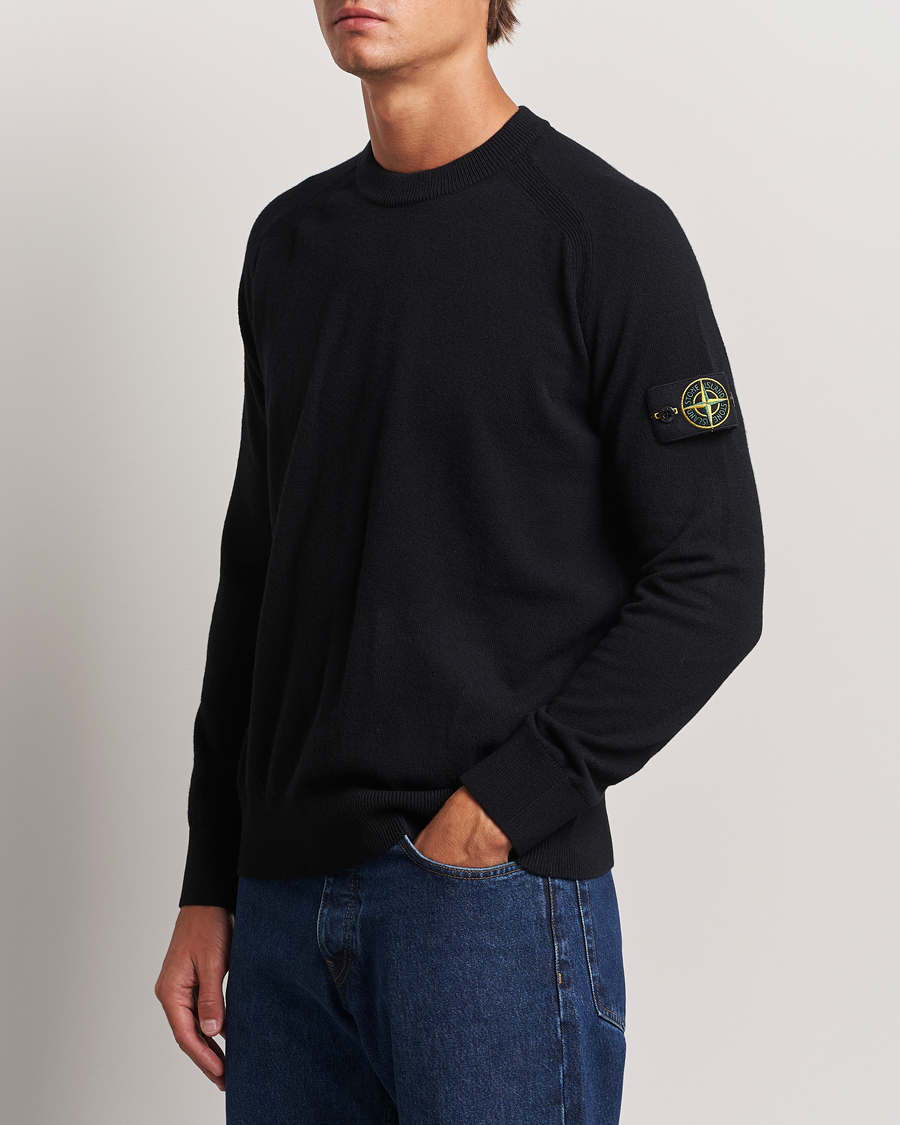 Herren | Strickpullover | Stone Island | Cardigan Knit Geelong Wool Crew Neck Black