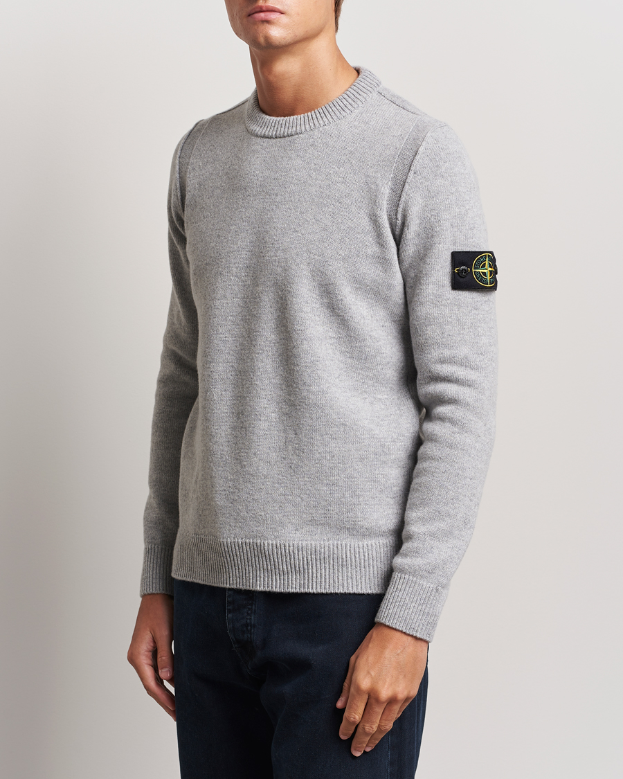 Herren |  | Stone Island | Knitted Lambwool Sweater Melange Grey