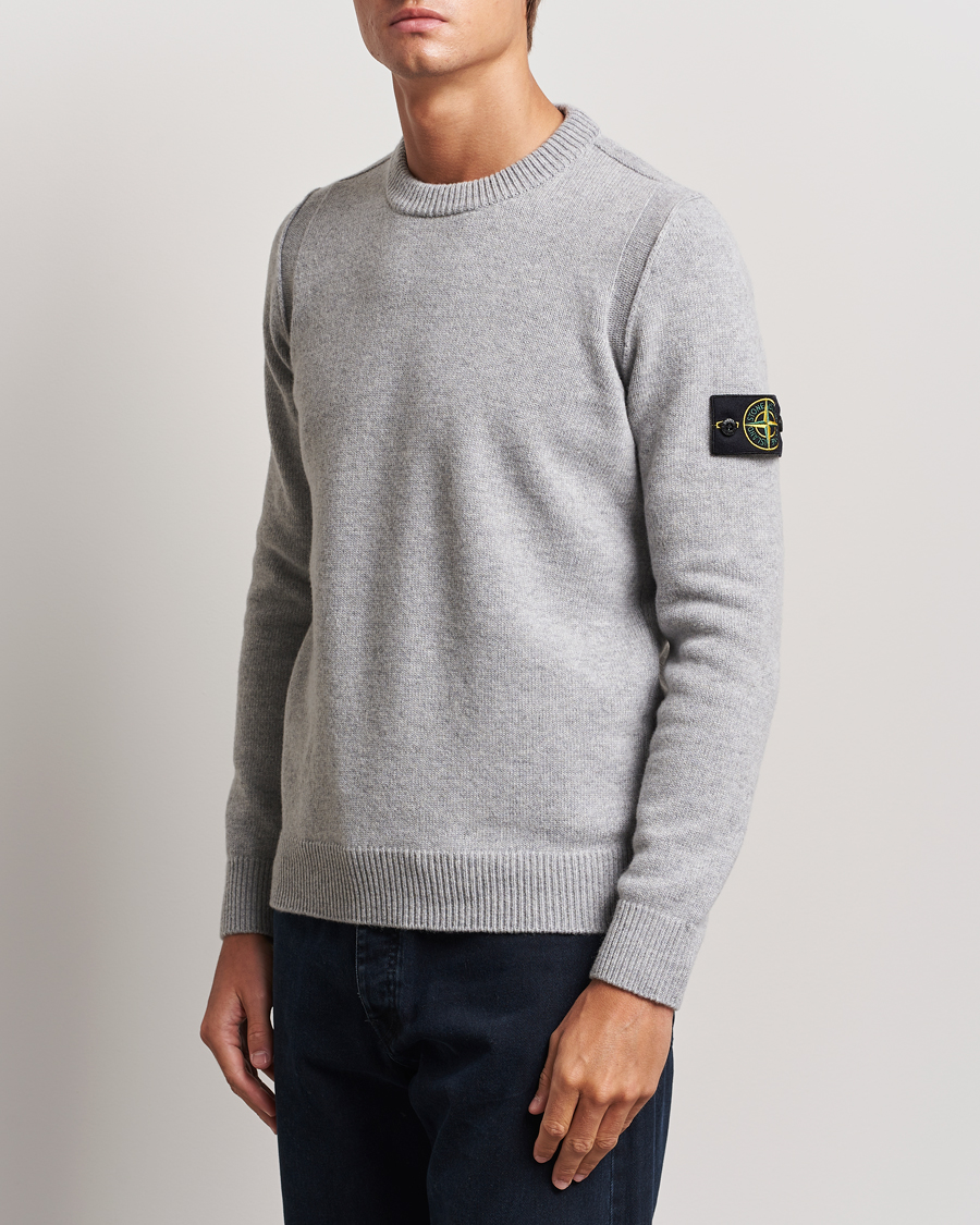 Herren | Aktuelle Marken | Stone Island | Knitted Lambwool Sweater Melange Grey