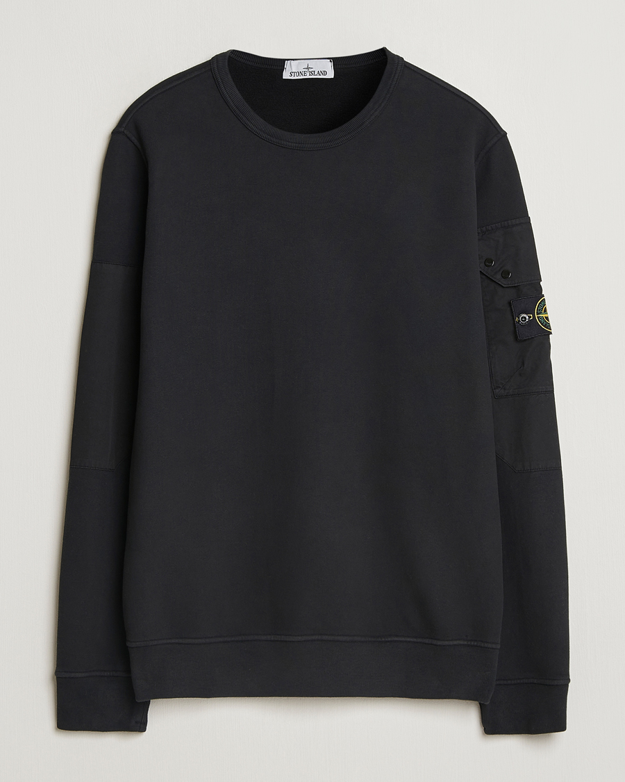 Stone Island Brushed Cotton Fleece Sweatshirt Black bei Care of Carl