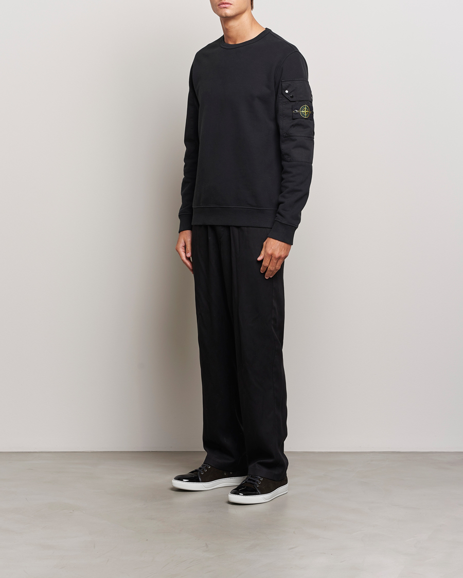 Stone Island Brushed Cotton Fleece Sweatshirt Black bei Care of Carl