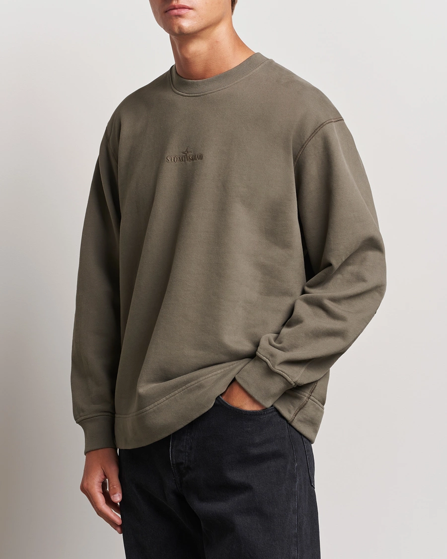 Herren |  | Stone Island | Garment Dyed Fleece Logo Sweatshirt Walnut