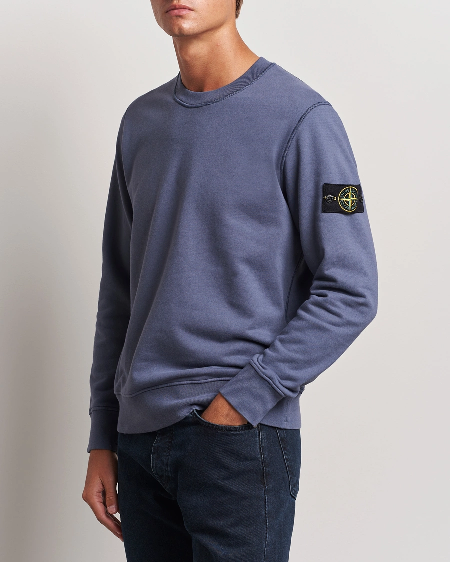 Herren | Luxury Classics | Stone Island | Garment Dyed Fleece Sweatshirt Mid Blue