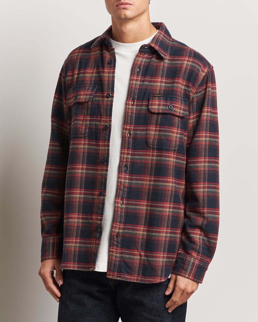 Herren |  | Filson | Vintage Flannel Work Shirt Black/Rust