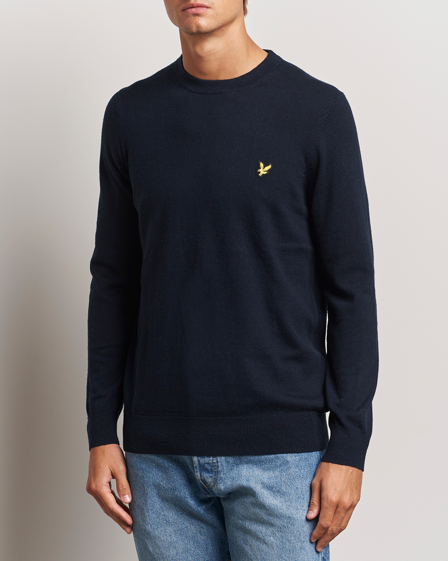 Herren |  | Lyle & Scott | Cotton/Merino Crew Neck Jumper Dark Navy