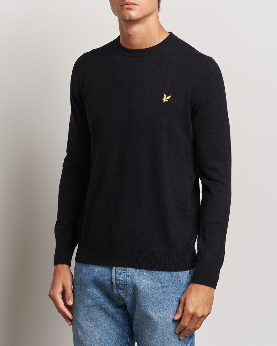 Herren |  | Lyle & Scott | Cotton/Merino Crew Neck Jumper Jet Black