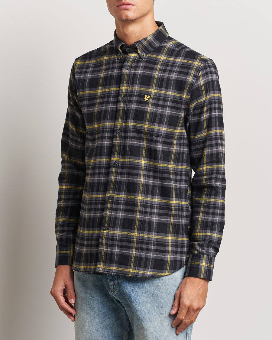 Herren |  | Lyle & Scott | Checked Flannel Shirt Jet Black