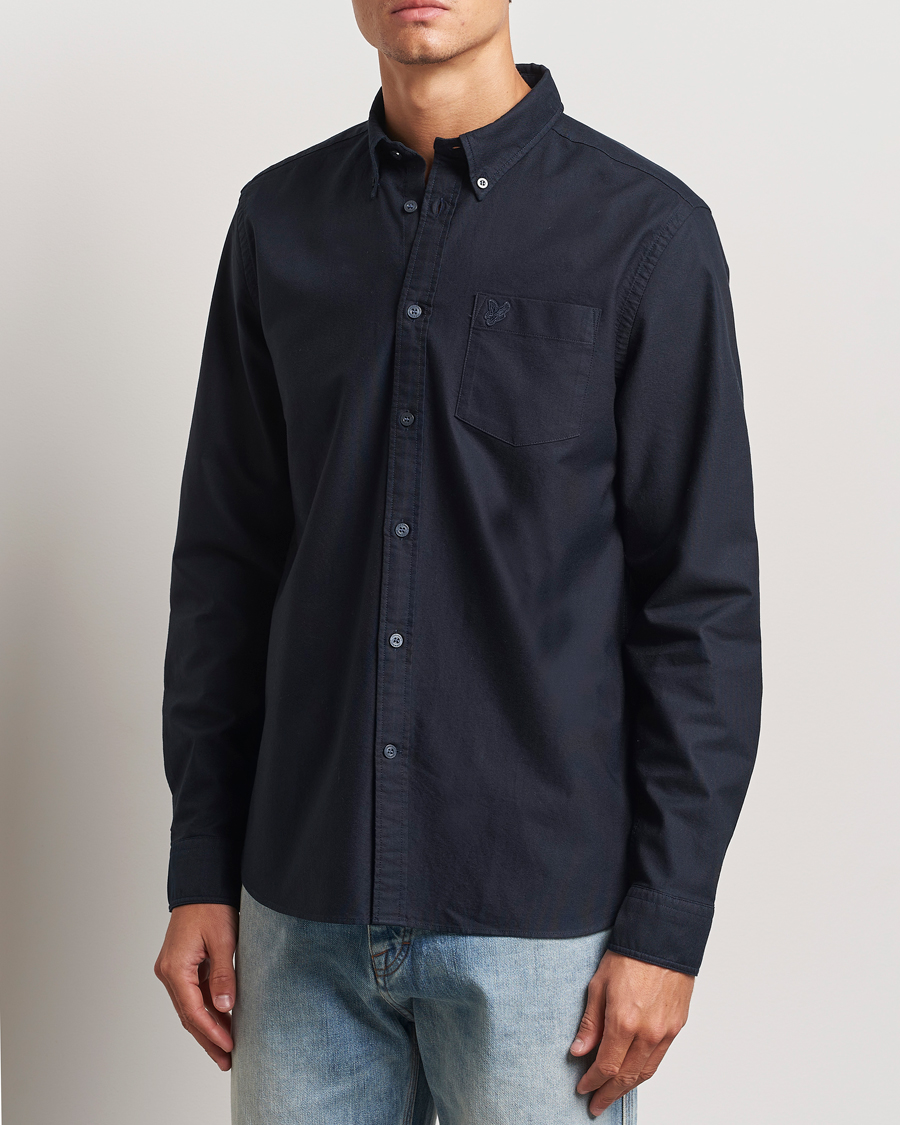 Herren |  | Lyle & Scott | Tonal Eagle Plain Oxford Shirt Dark Navy