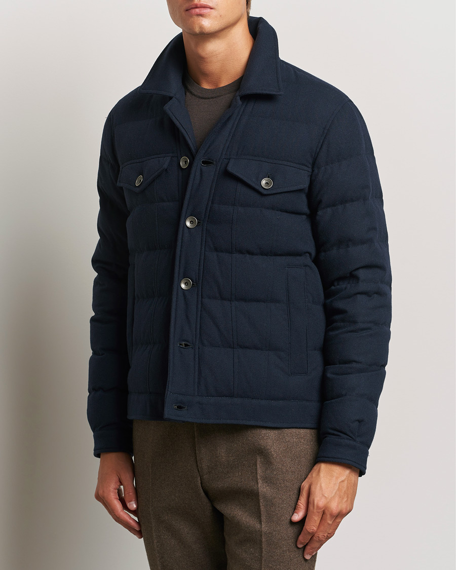 Herren |  | Herno | Cashmere Down Biker Jacket Navy