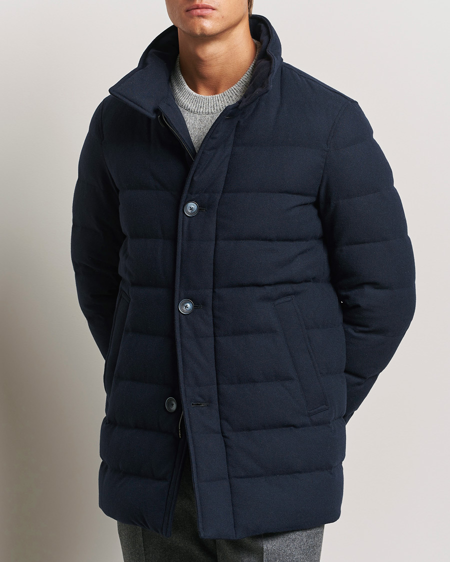 Herren |  | Herno | Cashmere Flannel Down Coat Navy