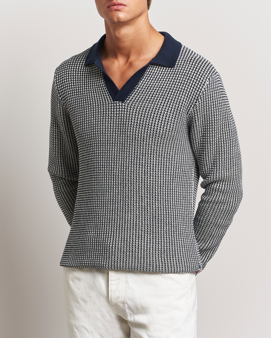 Herren |  | Orlebar Brown | Horton Long Sleeve Knited Poloshirt Night Iris/White