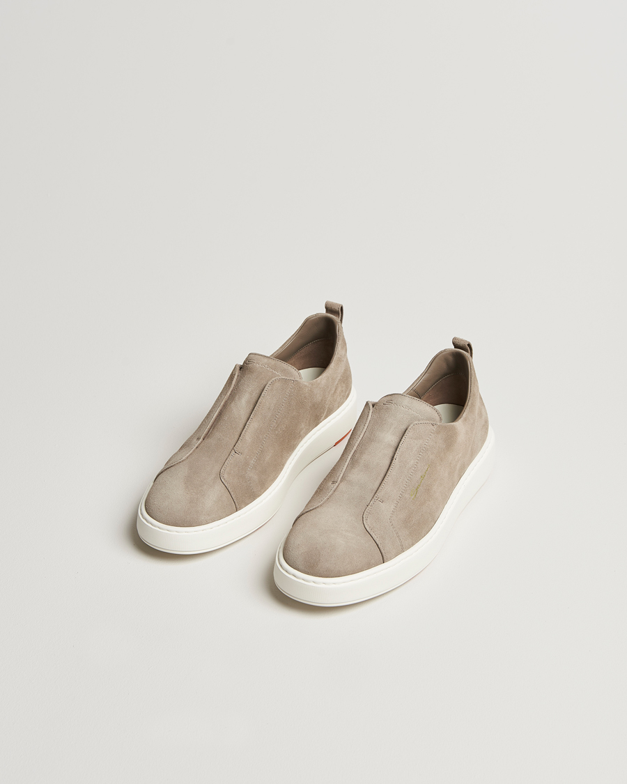 Herren | Santoni | Santoni | Cleanic No Lace Sneaker Taupe Suede