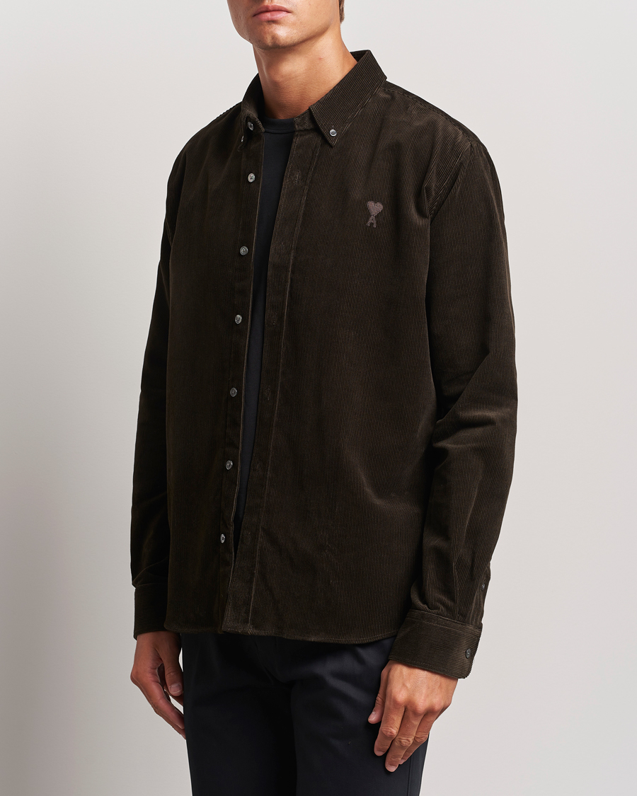 Herren | Kategorie | AMI | Classic Fit Corduroy Shirt Dark Coffee