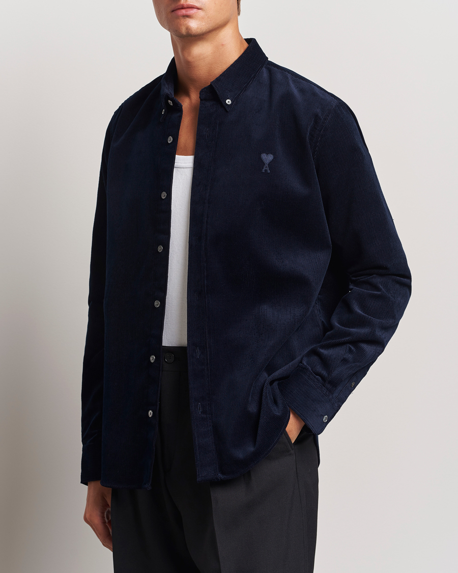 Herren | Kategorie | AMI | Classic Fit Corduroy Shirt Navy