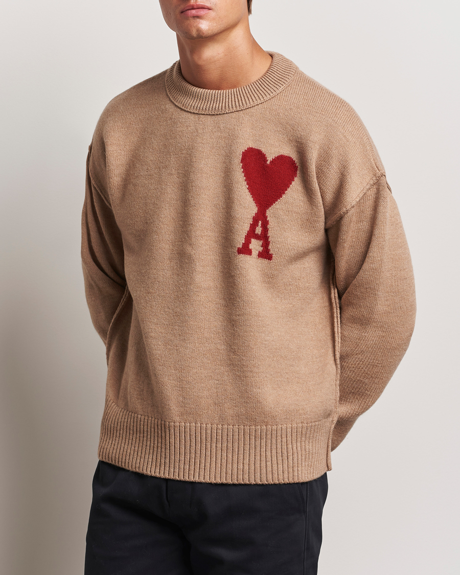 Herren | Kategorie | AMI | Big Heart Logo Crew Neck Camel