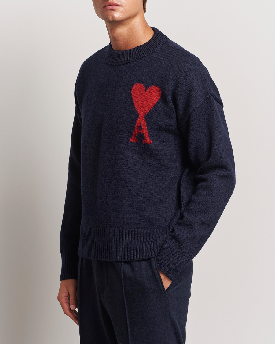 Herren |  | AMI | Big Heart Logo Crew Neck Navy