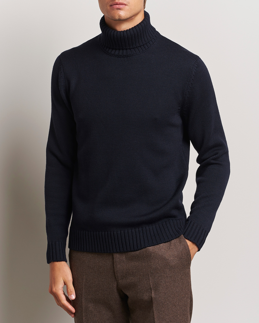 Herren |  | Zanone | Virgin Merino Wool Rollneck Navy