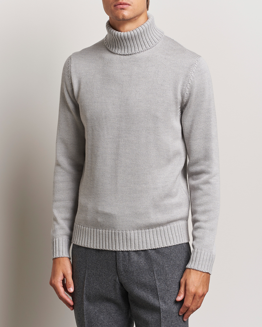 Herren |  | Zanone | Virgin Merino Wool Rollneck Light Grey