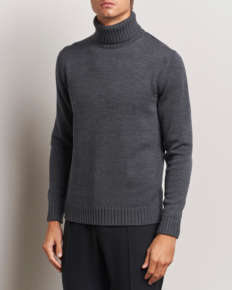 Herren |  | Zanone | Virgin Merino Wool Rollneck Grey Melange