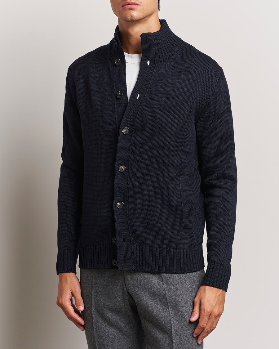 Herren |  | Zanone | Virgin Merino Wool Chioto Cardigan Navy