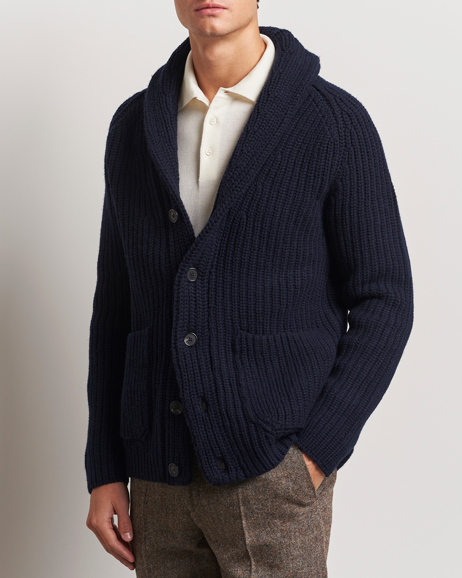 Herren |  | Zanone | Shawl Collar Cardigan Navy