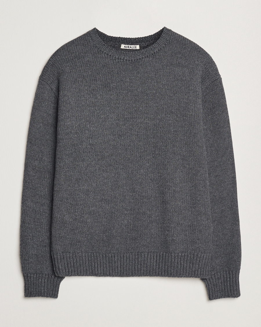 Auralee Soft Wool Cord Pullover Charcoal