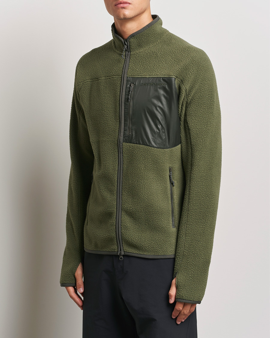 Herren | Pullover | Peak Performance | Pile Full Zip Pine Needle