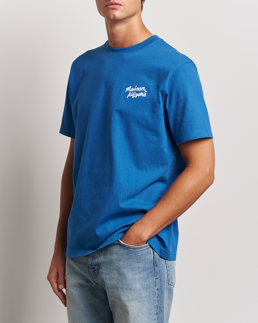 Herren |  | Maison Kitsuné | Mini Handwriting T-shirt Celestial Blue