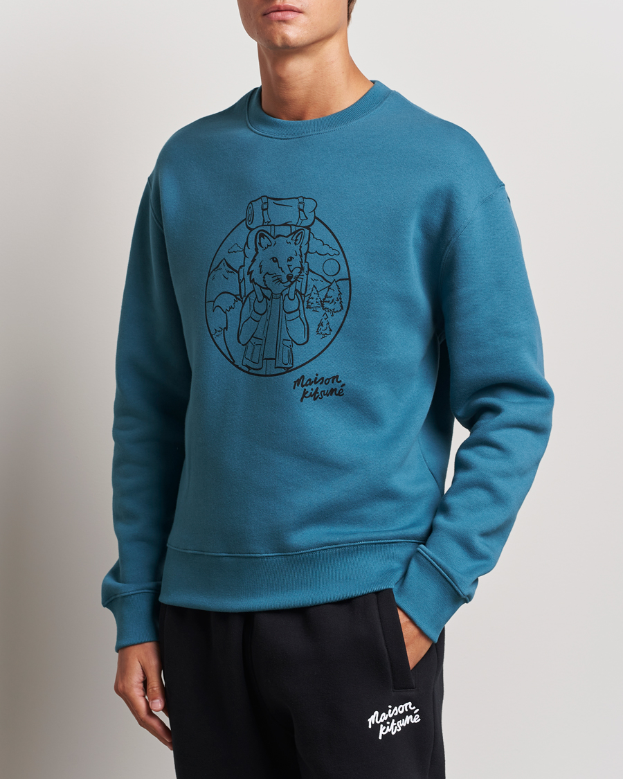 Herren |  | Maison Kitsuné | Ramblin Fox Sweatshirt Lake Blue