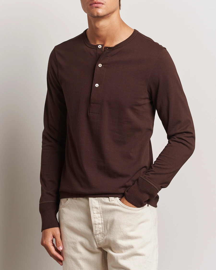 Herren |  | Merz b. Schwanen | Classic Organic Cotton Henley Coffee