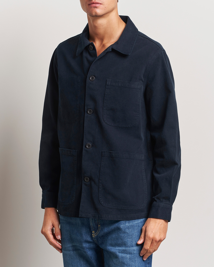 Herren |  | A Day\'s March | Algot Cotton Lyocell Overshirt Navy