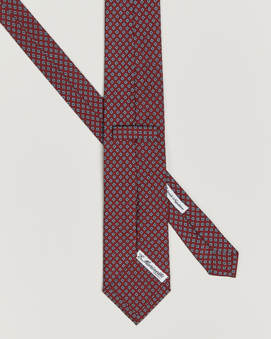 Herren |  | E. Marinella | 3-Fold Printed Silk Tie Burgundy