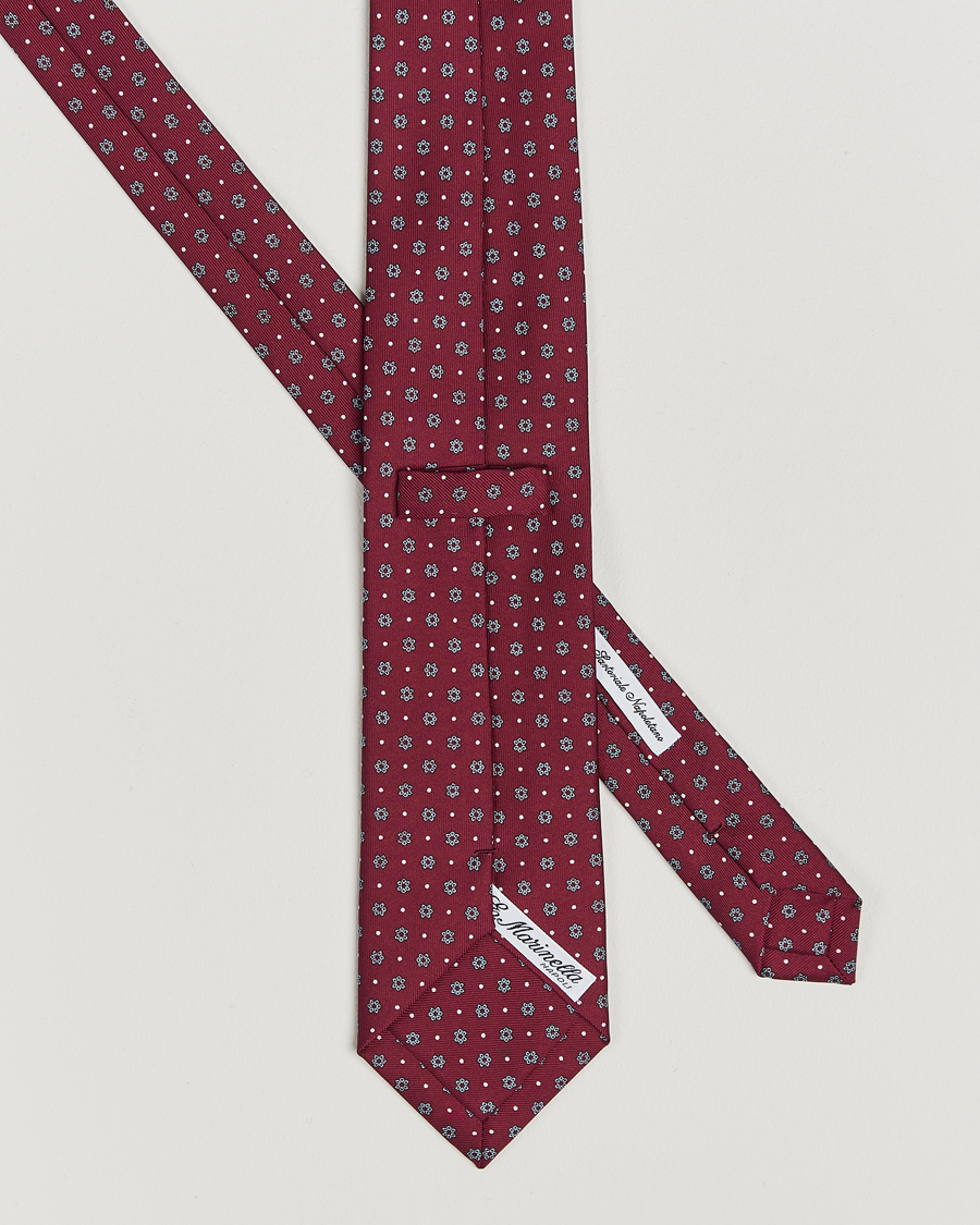 Herren |  | E. Marinella | 3-Fold Printed Silk Tie Burgundy