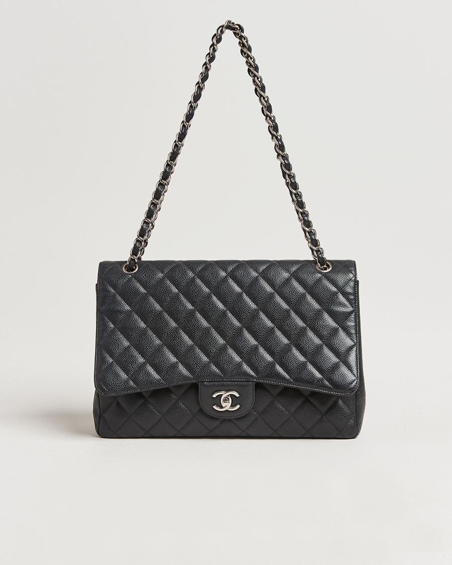 Chanel Pre Owned Matelasse Maxi Classic Single Flap Black Caviar bei Care o