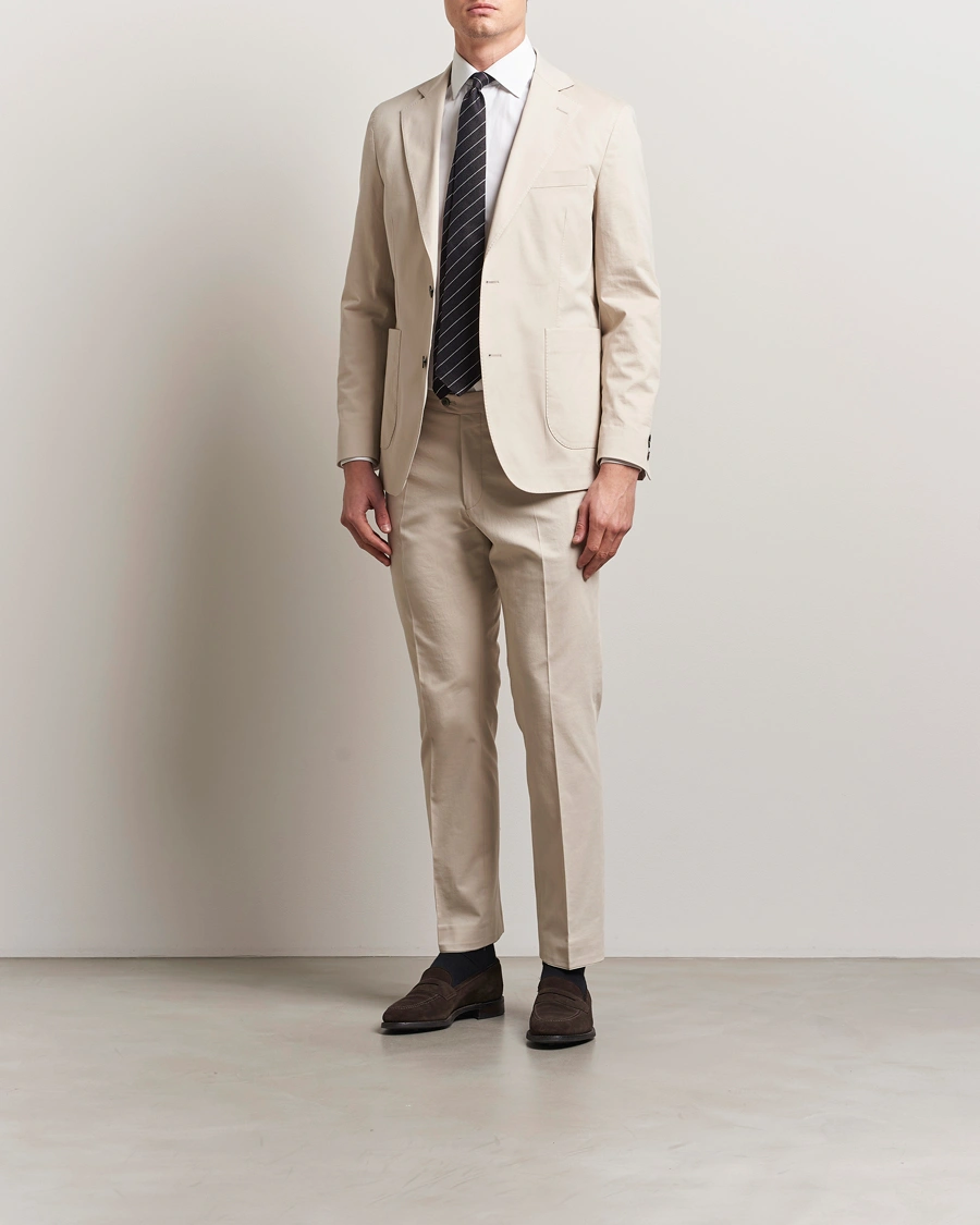 Herren | Hosen | Oscar Jacobson | Dandy Cotton Trousers Beige