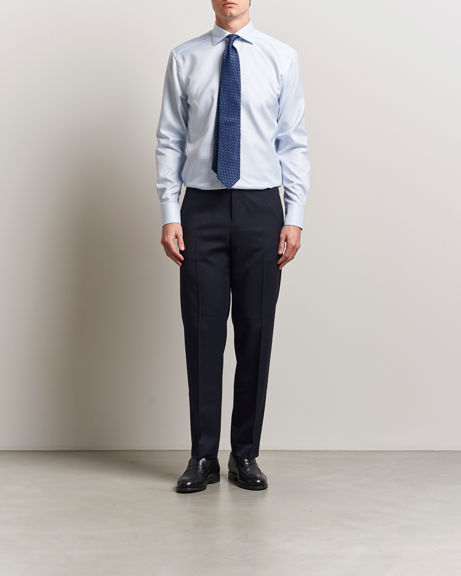 Herren | Hemden | Stenströms | 1899 Cotton Twill Shirt Light Blue