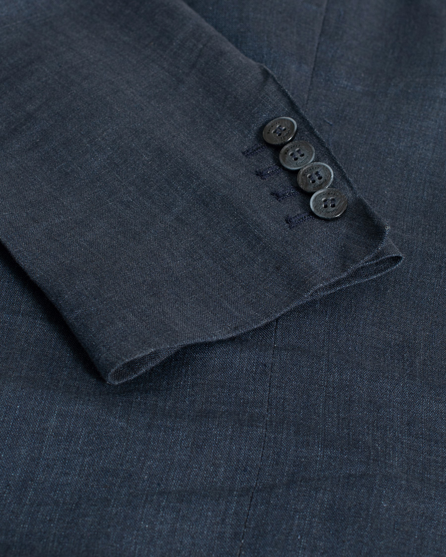 Herren |  | Pre-owned | Hackett Textured Cotton/Linen Blazer Blue